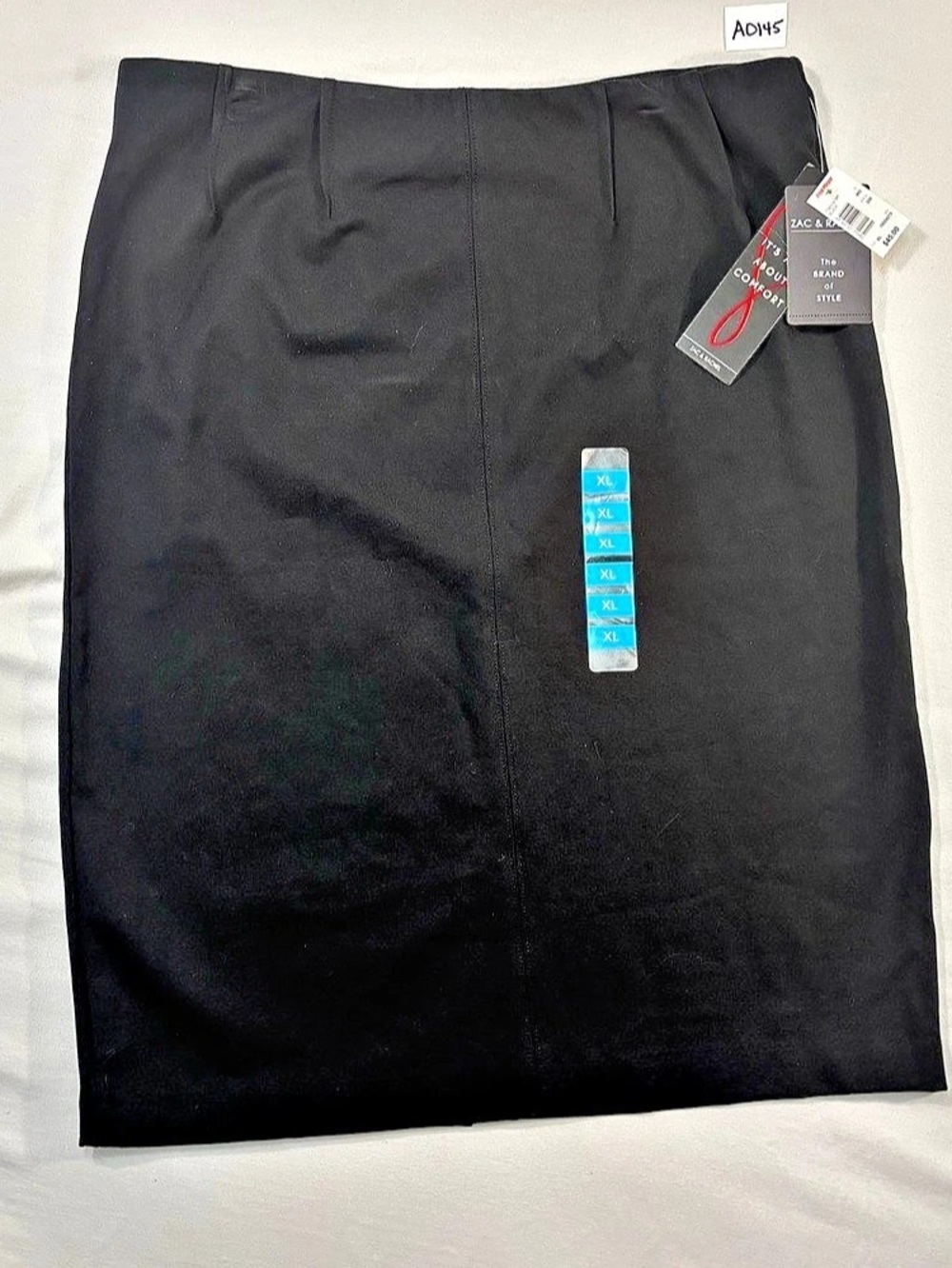 Zac & Rachel Figure Defining Pull-On Midi Skirt Black XL
